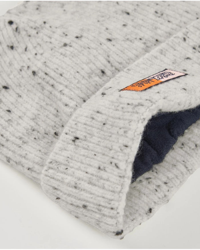 Boys’ light grey marl knit hat and neck warmer set