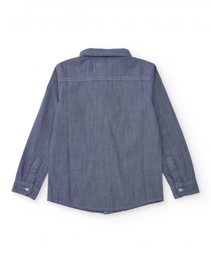 Boys' long sleeve denim shirt in blue