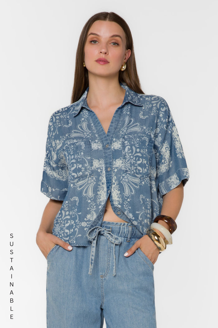 Brandon Bandana Scarf Shirt - Tops - Velvet Heart Clothing