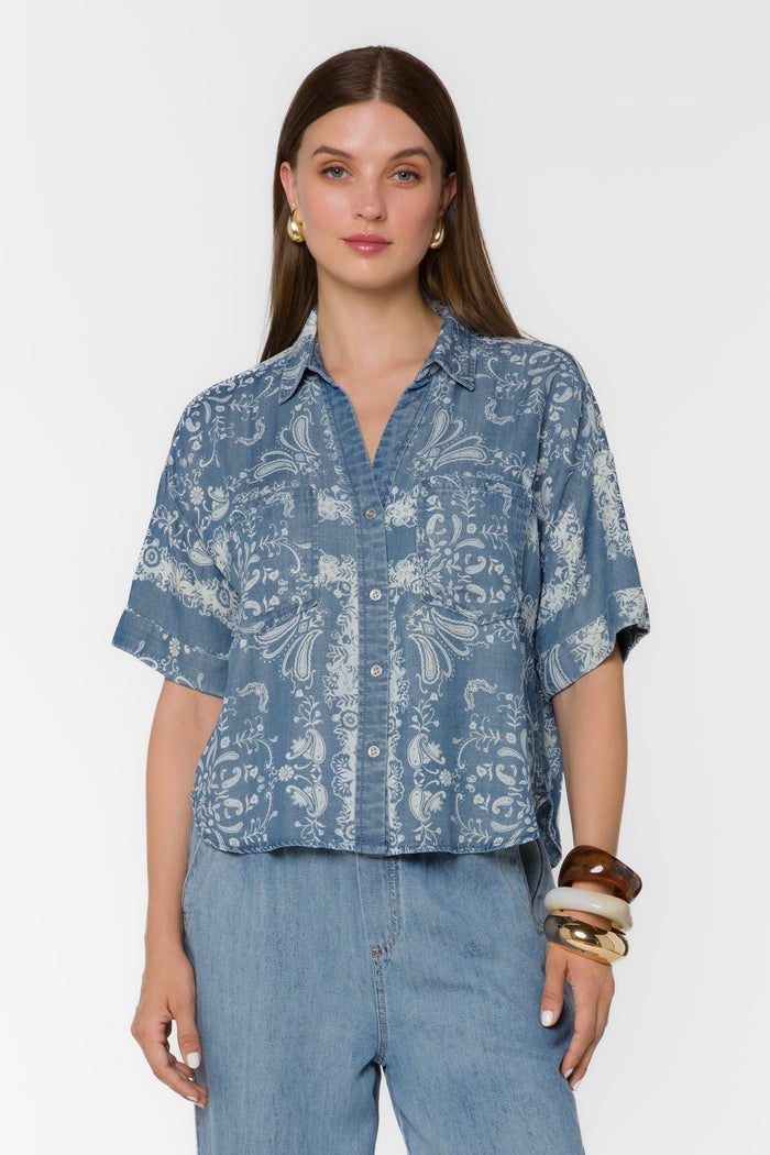 Brandon Bandana Scarf Shirt - Tops - Velvet Heart Clothing