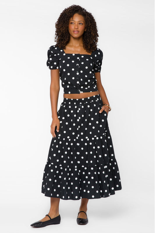 Braydon Black Dotted Skirt - Bottoms - Velvet Heart Clothing