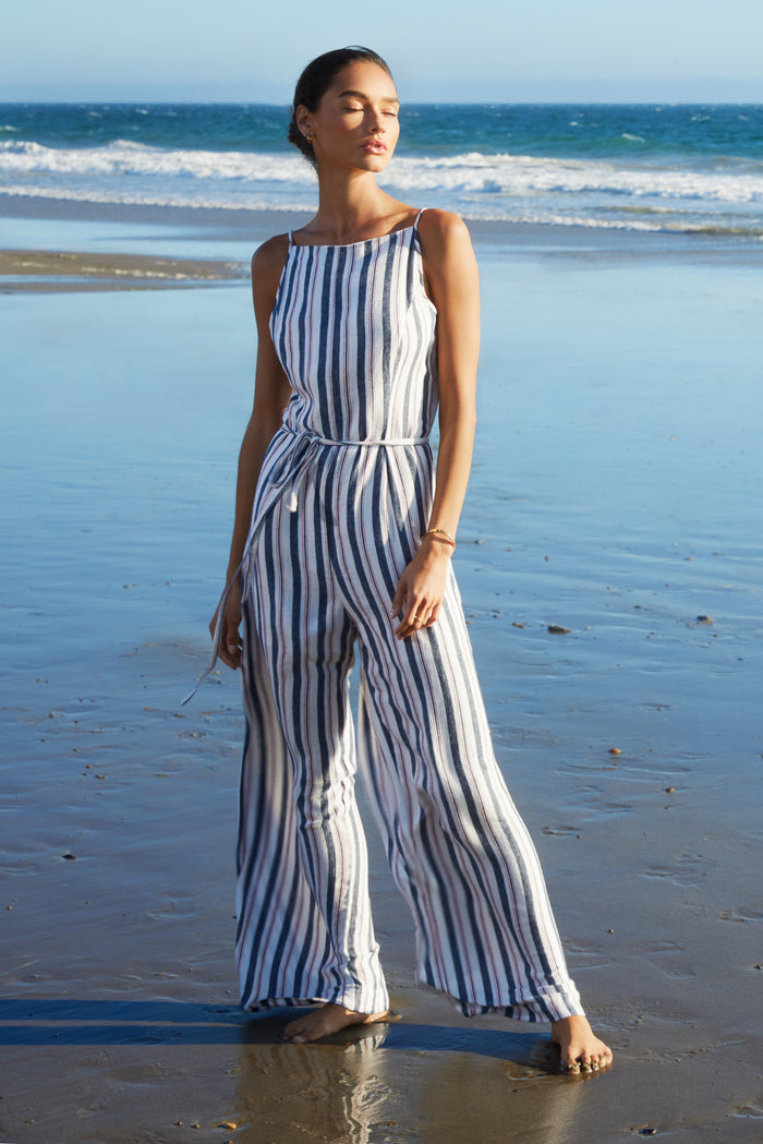 Brenna Blue Stripe Jumpsuit - Jumpsuits & Rompers - Velvet Heart Clothing