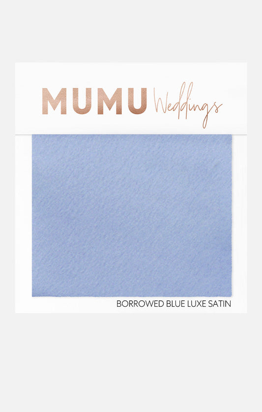 Bridesmaid Fabric Swatch ~ Borrowed Blue Luxe Satin