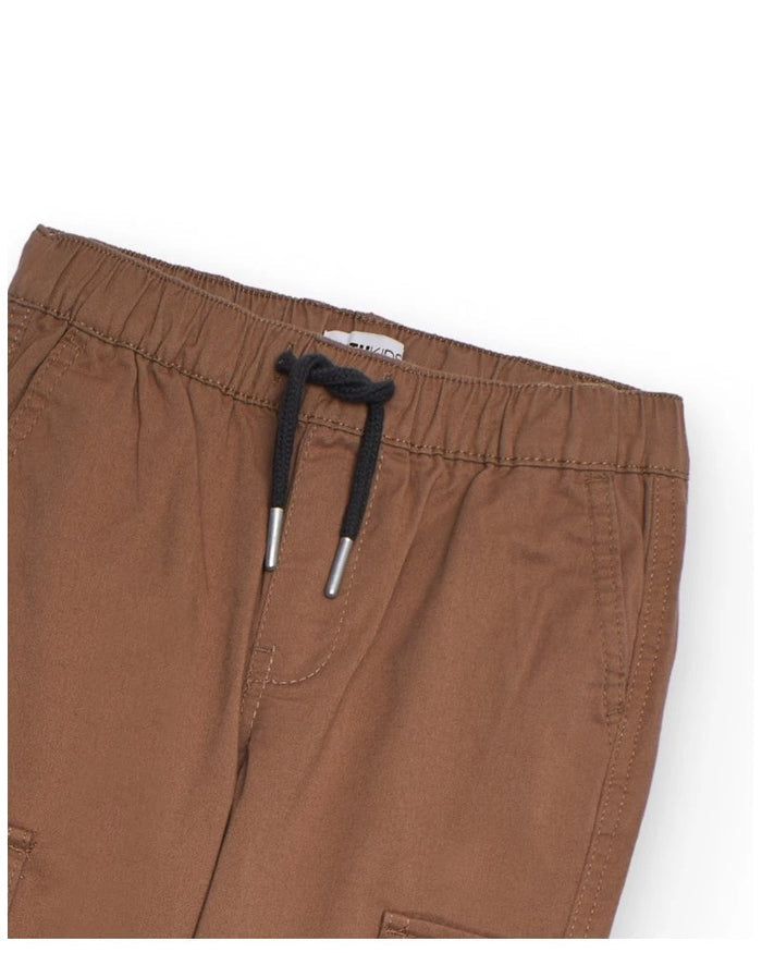 Brown cargo-style jogger pants for boys