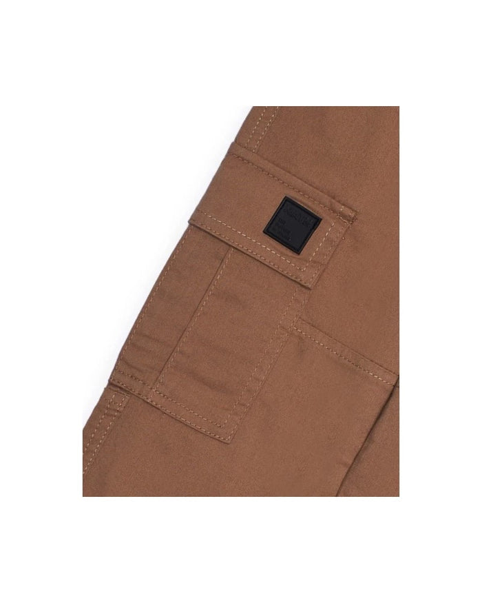 Brown cargo-style jogger pants for boys