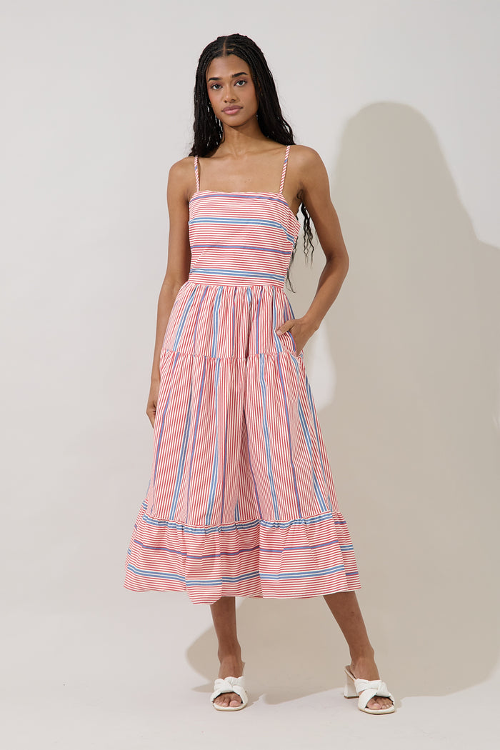 Brynley Cami Midi Dress Stripe