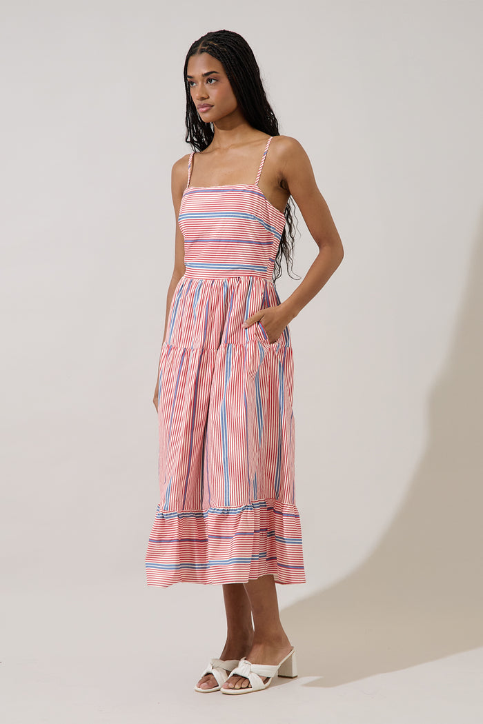 Brynley Cami Midi Dress Stripe