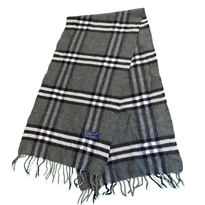 Burberry šedá kostkovaná šála
