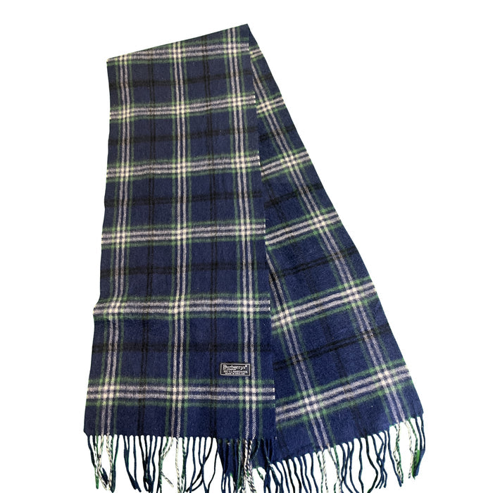 Burberry tmavě modrá kostkovaná šála