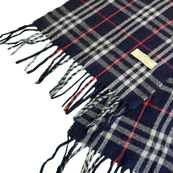 Burberry tmavě modrá kostkovaná šála