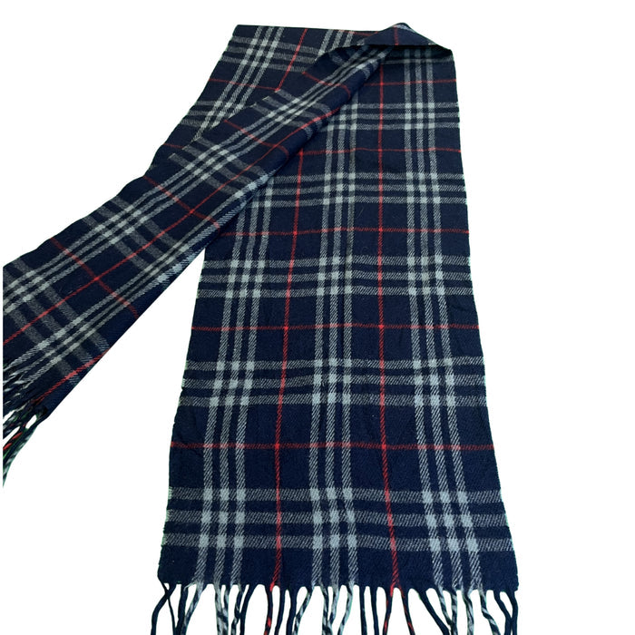 Burberry tmavě modrá kostkovaná šála