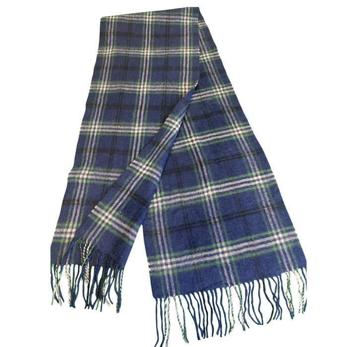 Burberry tmavě modrá kostkovaná šála