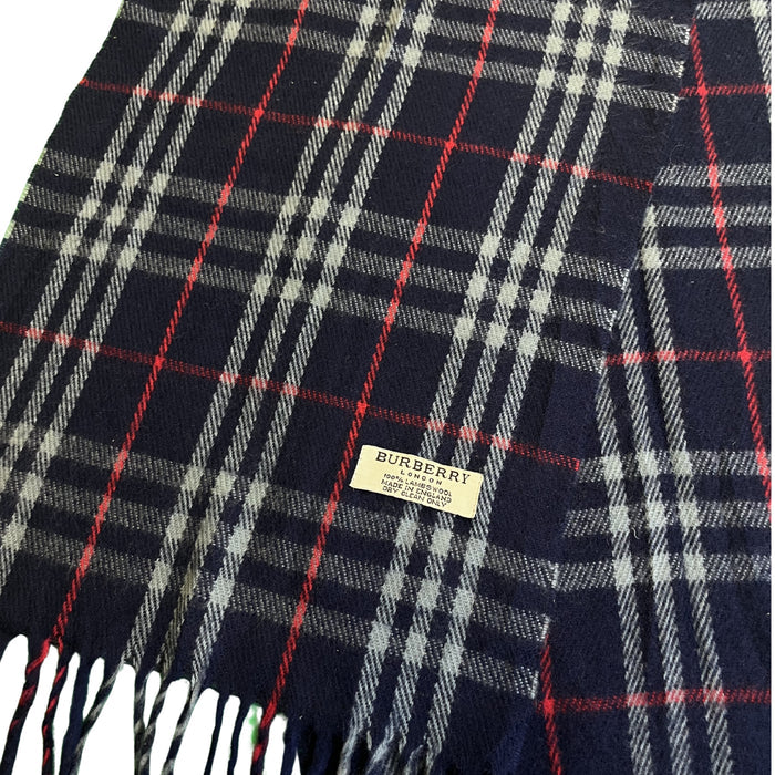 Burberry tmavě modrá kostkovaná šála