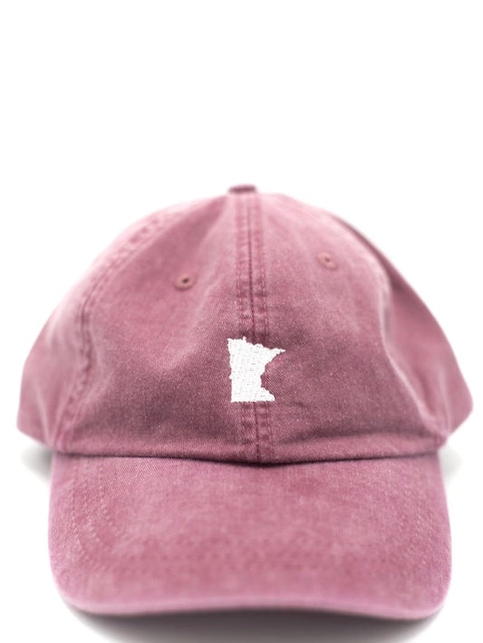 Burgundy Embroidered MN Hat