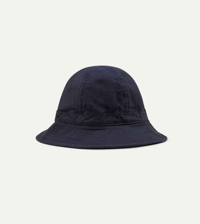 Câbleami Navy Baker Back Satin Cotton Metro Hat