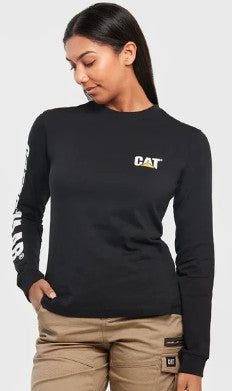 CAT Women's L/S Trademark Banner Tee 8010012