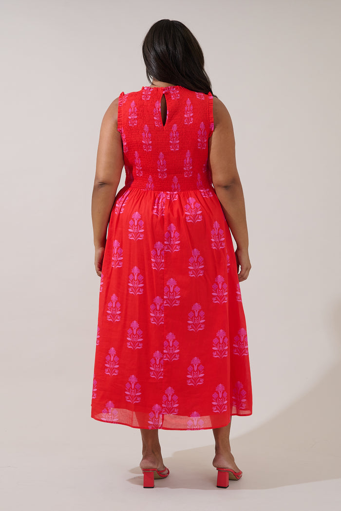 Cecil Smocked Sleeveless Midi Dress Artisan Curve