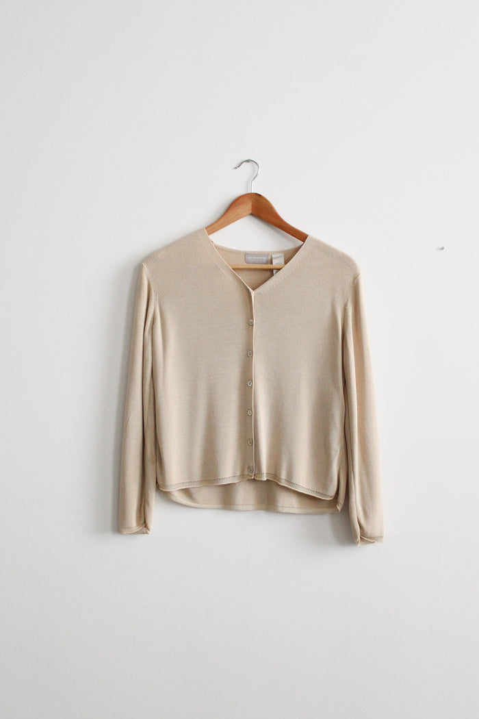 chanterelle silk knit cardigan
