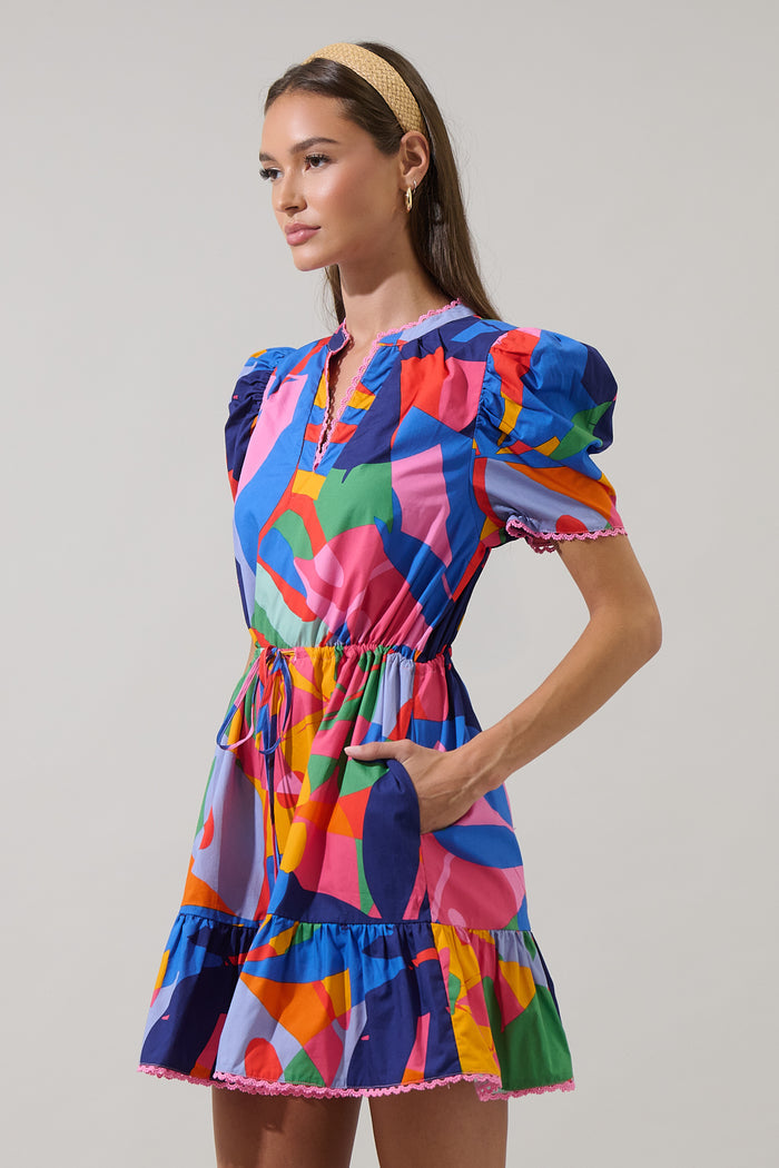 Chroma Abstract Midge Shift Mini Dress