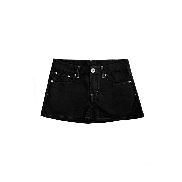 Chrome Hearts Black Denim Mini Skirt - SHENGLI ROAD MARKET