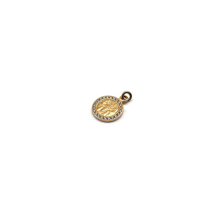 Chrome Hearts Diamond Embellished 22k Gold Angel Medal - SHENGLI ROAD MARKET