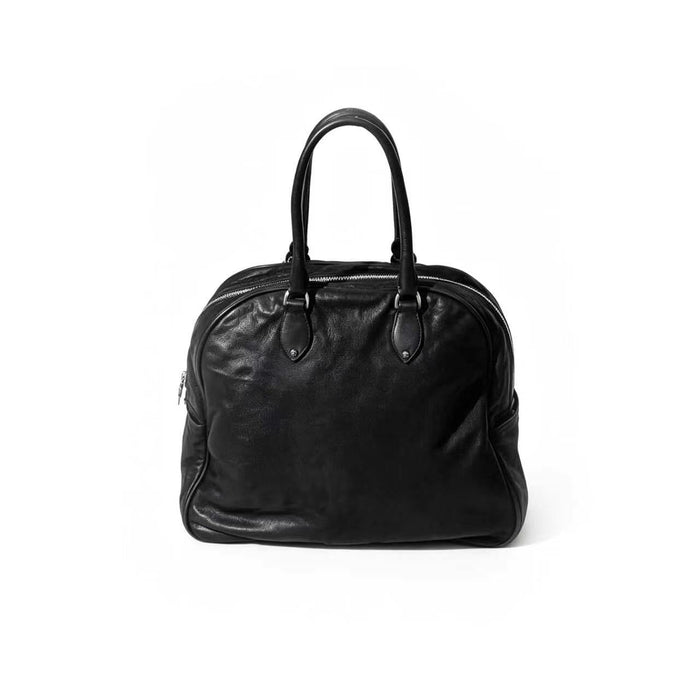 Chrome Hearts Flare Patch Destroy Leather Black Gym Bag - SHENGLI ROAD MARKET