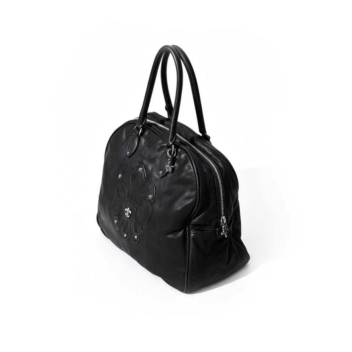 Chrome Hearts Flare Patch Destroy Leather Black Gym Bag - SHENGLI ROAD MARKET