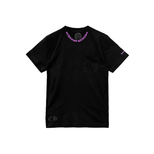 Chrome Hearts Purple Neck Script Short Sleeve Tee