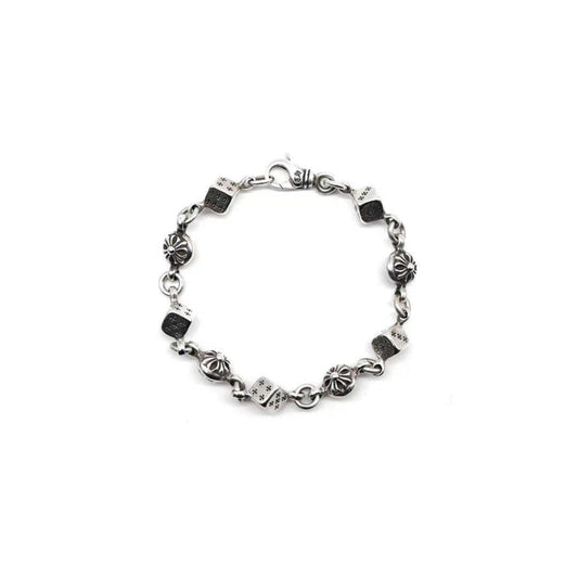 Chrome Hearts Silver Dice Cross Ball CH Lobster Clasp Bracelet - SHENGLI ROAD MARKET