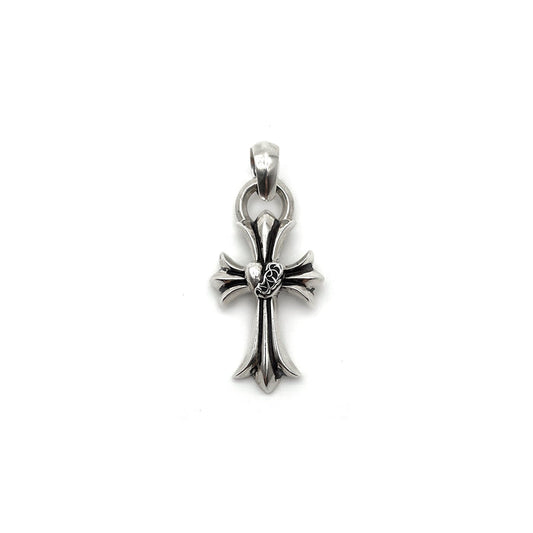 Chrome Hearts Silver Vine Heart Cross Pendant - SHENGLI ROAD MARKET