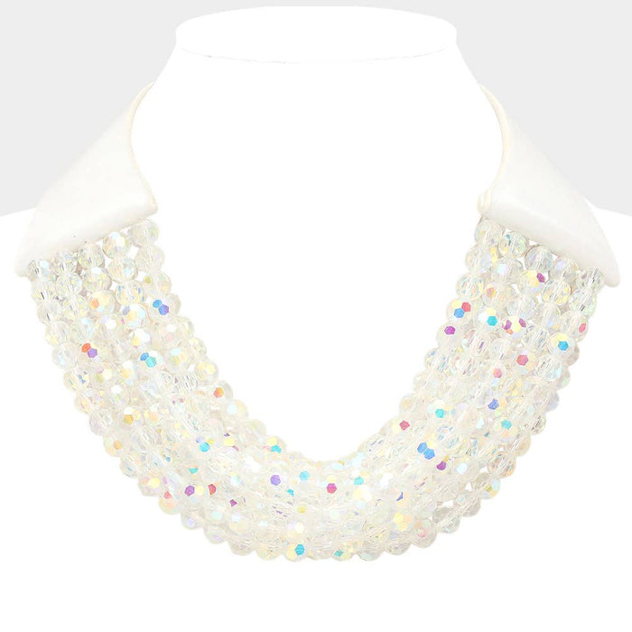 Style the Chunky Acrylic Beaded Multi Layered Faux Leather Necklace exclusively at Born To Glam