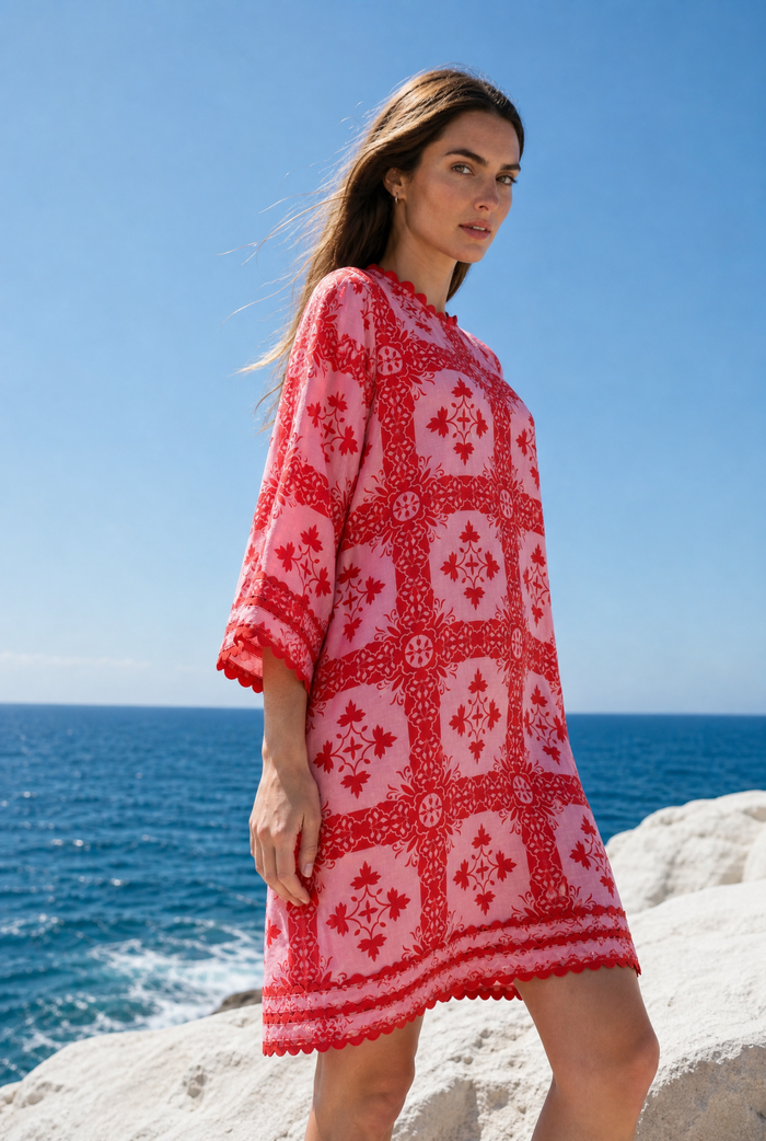 Claire Linen Dress In Granada