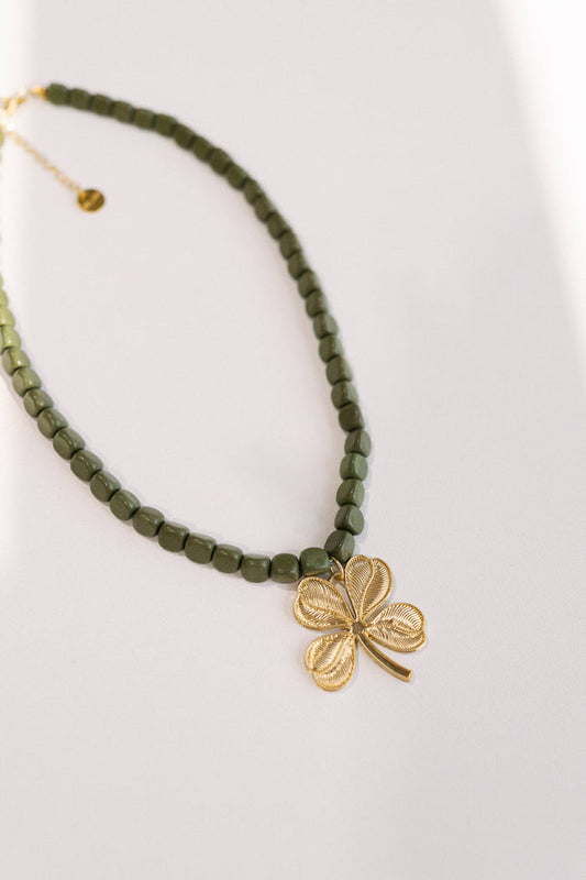 Classy In Clover Stone Necklace