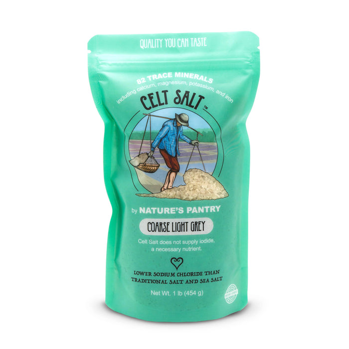 Coarse Light Grey Celtic Sea Salt,- 1 lb(16 oz) Resealable Bag