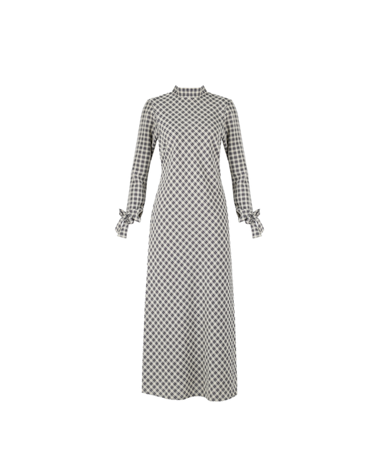 CONNIE DRESS SOFT CHECK NAVY