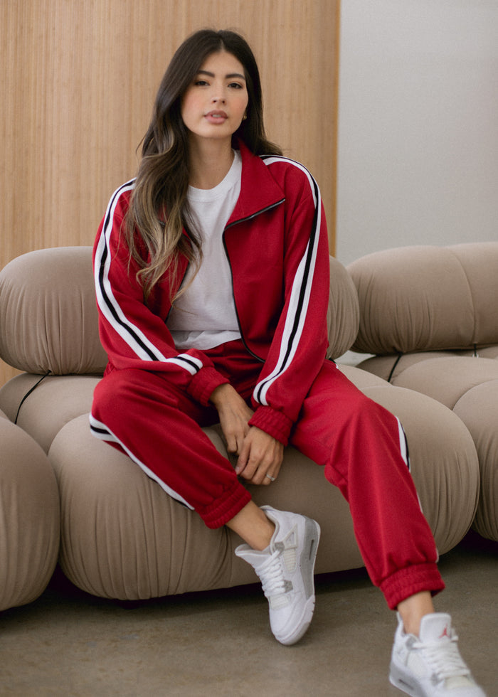 Additional view of Cropped Track Jacket on model