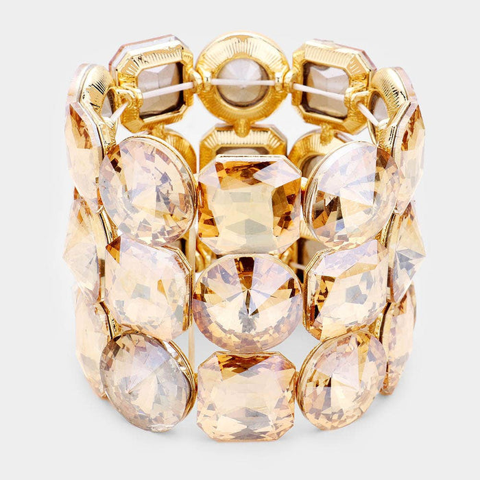 Style the Crystal Rhinestone Statement Stretch Bracelet exclusively at Born To Glam