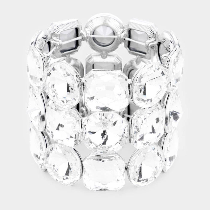 Style the Crystal Rhinestone Statement Stretch Bracelet exclusively at Born To Glam