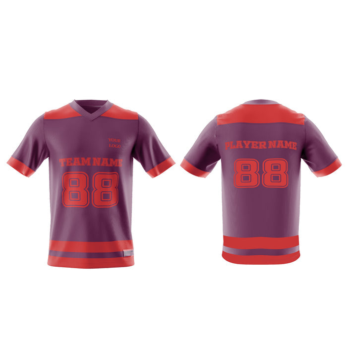 Football  jersey with customizable text on a white background