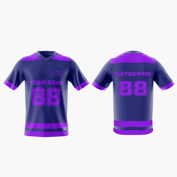 Football  jersey with customizable text on a white background