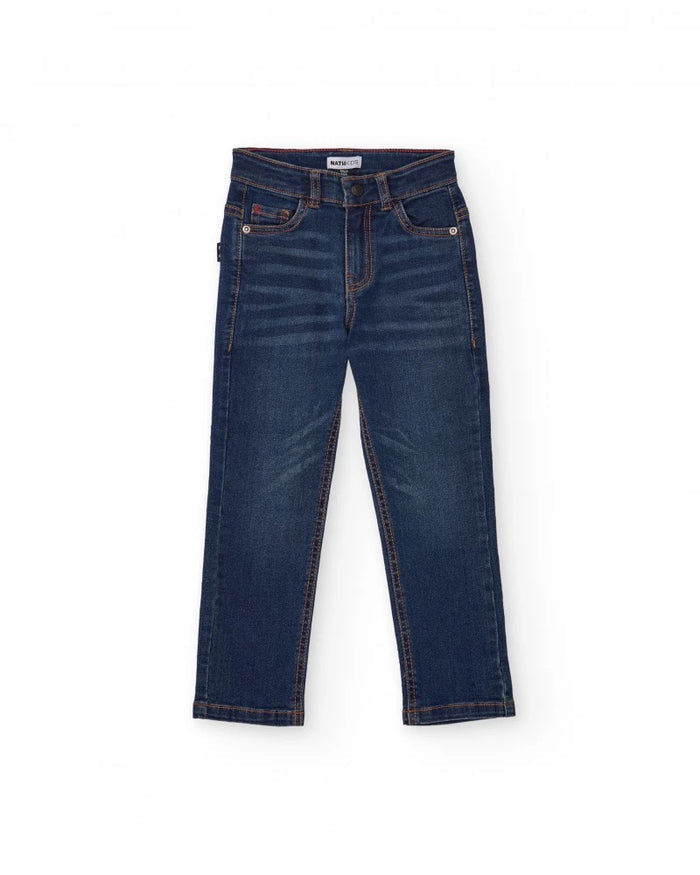 Dark blue long jeans for boys