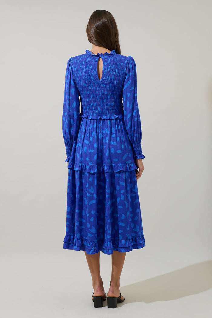 Darya Strokes Seldy Smocked Midi Dress