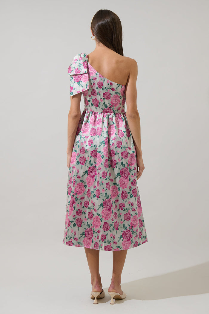 Dionne Jacquard Miley Bow Midi Dress
