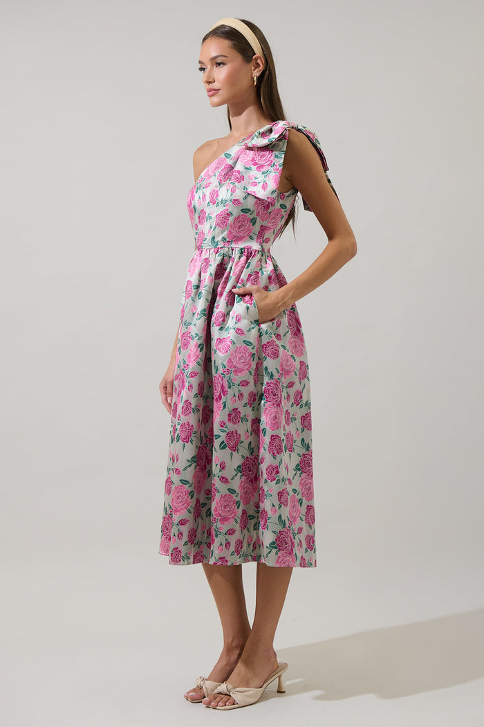 Dionne Jacquard Miley Bow Midi Dress