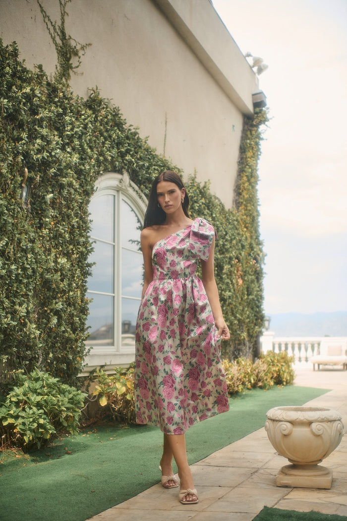 Dionne Jacquard Miley Bow Midi Dress