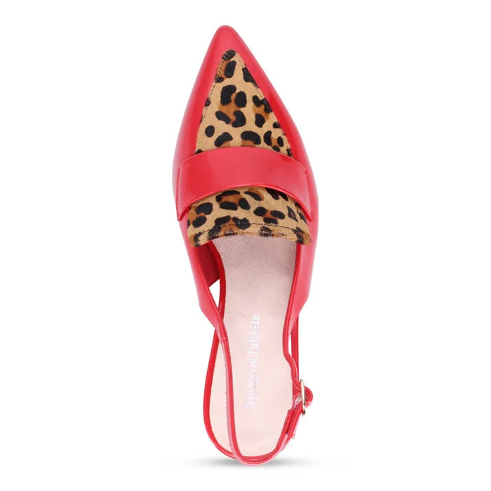 Django & Juliette AIDAY Slingback Heels in Red Leopard - Crush Marketplace