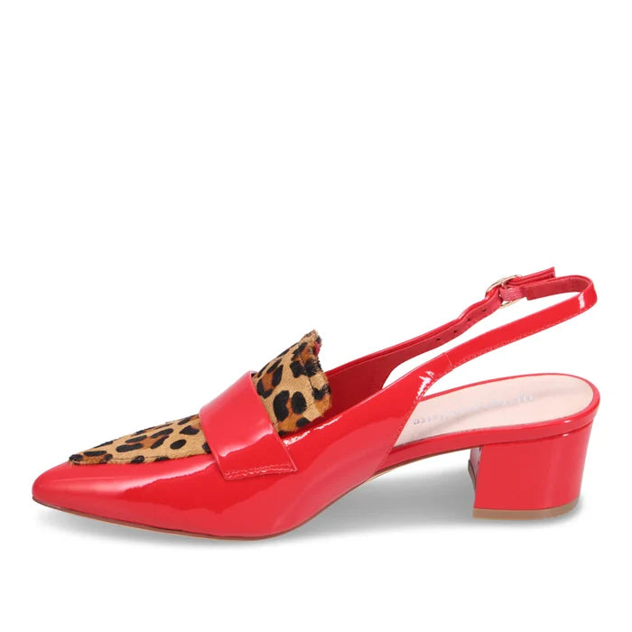 Django & Juliette AIDAY Slingback Heels in Red Leopard - Crush Marketplace