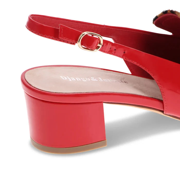 Django & Juliette AIDAY Slingback Heels in Red Leopard - Crush Marketplace