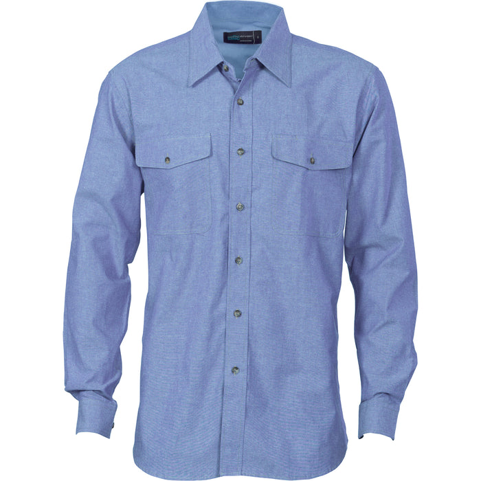 DNC Twin Flap Pocket Cotton Chambray - Long Sleeve 4104