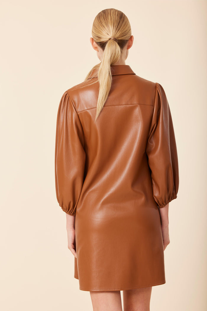 Dolce Cabo Soft Vegan Leather Dress - Saddle